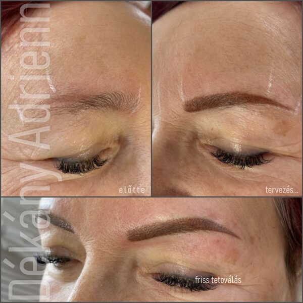 Szemöldök tetoválás- fázisfotók