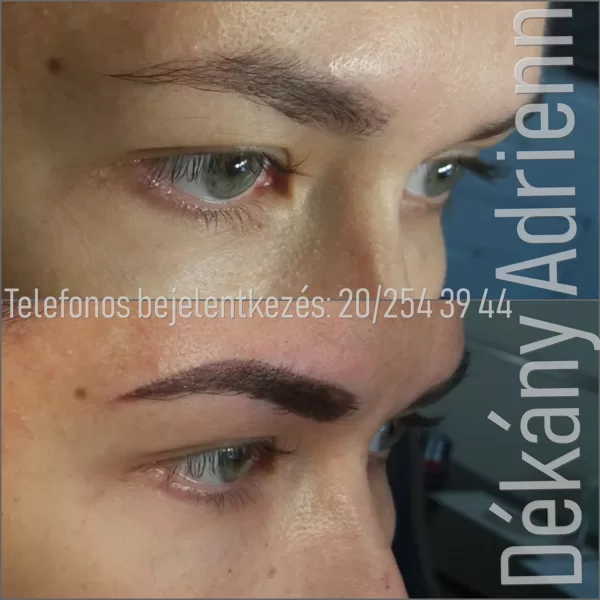 Finom púderes szemöldök tetoválás