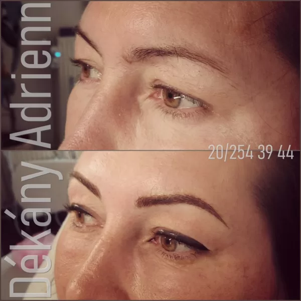 Microblading szemöldök és ceruzás hatású szemhéj tetoválás